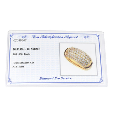 ノンブランド NON BRAND ダイヤモンド 1.50ct ルビー 0.56ct イエローゴールド K18YG ダイヤモンド ルビー リング 指輪 K18 Au750 YG パヴェダイヤ 月甲丸 ドーム 11号