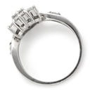 ノンブランド NON BRAND ダイヤ 1.01ct プラチナシルバー Pt850 ダイヤモンド リング 指輪 Pt850 9P 9石 9粒 ブリリアントカット フラワー 花モチーフ サイドストーン 11.5号