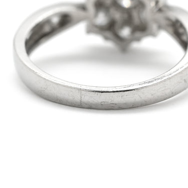 ノンブランド NON BRAND ダイヤ 1.01ct プラチナシルバー Pt850 ダイヤモンド リング 指輪 Pt850 9P 9石 9粒 ブリリアントカット フラワー 花モチーフ サイドストーン 11.5号