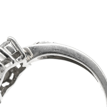 ノンブランド NON BRAND ダイヤ 1.01ct プラチナシルバー Pt850 ダイヤモンド リング 指輪 Pt850 9P 9石 9粒 ブリリアントカット フラワー 花モチーフ サイドストーン 11.5号