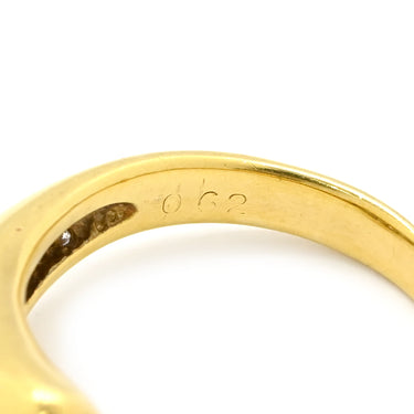 ノンブランド NON BRAND ダイヤモンド 0.62ct イエローゴールド K18YG ダイヤモンド リング 指輪 K18YG パヴェ メレダイヤ ウェーブデザイン 13号