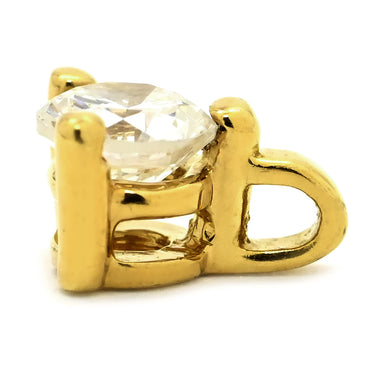 ノンブランド NON BRAND ダイヤ 0.22ct イエローゴールド K18YG ダイヤモンド ペンダントトップ Au750 18K 1P 1石 1粒 ソリティア 3本爪 ラウンドブリリアント