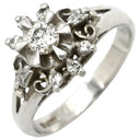 ノンブランド NON BRAND ダイヤ 0.15ct 0.17ct プラチナシルバー Pt900 ダイヤモンド リング 指輪 Pt900 9P 9石 9粒 フラワー 花モチーフ 5.5号