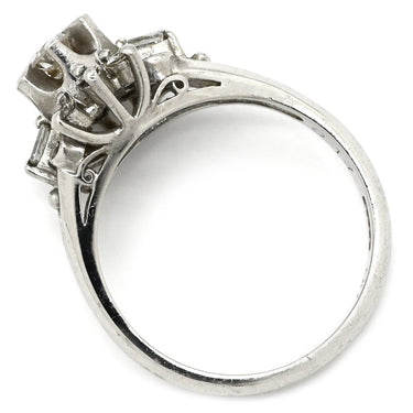 ノンブランド NON BRAND ダイヤ 0.15ct 0.17ct プラチナシルバー Pt900 ダイヤモンド リング 指輪 Pt900 9P 9石 9粒 フラワー 花モチーフ 5.5号