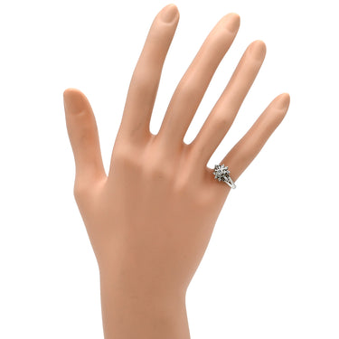 ノンブランド NON BRAND ダイヤ 0.15ct 0.17ct プラチナシルバー Pt900 ダイヤモンド リング 指輪 Pt900 9P 9石 9粒 フラワー 花モチーフ 5.5号