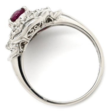 ノンブランド NON BRAND ピンクサファイア 1.07ct ダイヤ ピンク✕プラチナシルバー Pt900 サファイア ダイヤモンド リング 指輪 1粒 テーパー メレダイヤ オーバルカット プラチナ 16号