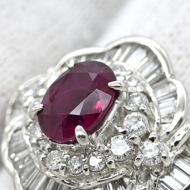 ノンブランド NON BRAND ピンクサファイア 1.07ct ダイヤ ピンク✕プラチナシルバー Pt900 サファイア ダイヤモンド リング 指輪 1粒 テーパー メレダイヤ オーバルカット プラチナ 16号