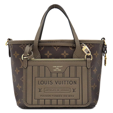 ルイヴィトン LOUIS VUITTON ネヴァーフル インサイドアウト BB M12109 モノグラム×ダークファンゴ モノグラムキャンバス グレインレザー 2WAYバッグ ゴールド金具 リバーシブル グレージュ
