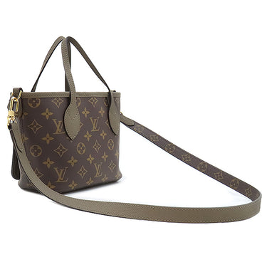ルイヴィトン LOUIS VUITTON ネヴァーフル インサイドアウト BB M12109 モノグラム×ダークファンゴ モノグラムキャンバス グレインレザー 2WAYバッグ ゴールド金具 リバーシブル グレージュ