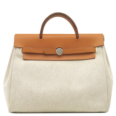 エルメス HERMES エールバッグ アドPM ナチュラル キャンバス トワルアッシュ ヴァッシュハンター リュック・デイパック シルバー金具 替えバッグ・ストッパー欠品