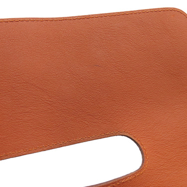 エルメス HERMES ヴァルパライソPM ポティロン トワルシェブロン レザー ハンドバッグ シルバー金具 オレンジ ポーチ欠品