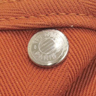 エルメス HERMES ヴァルパライソPM ポティロン トワルシェブロン レザー ハンドバッグ シルバー金具 オレンジ ポーチ欠品