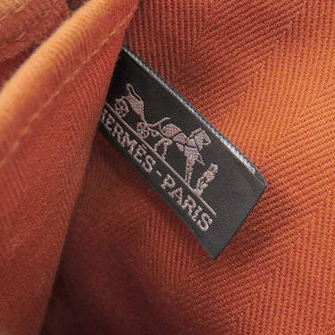 エルメス HERMES ヴァルパライソPM ポティロン トワルシェブロン レザー ハンドバッグ シルバー金具 オレンジ ポーチ欠品