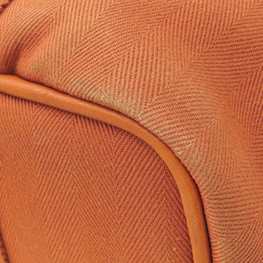 エルメス HERMES ヴァルパライソPM ポティロン トワルシェブロン レザー ハンドバッグ シルバー金具 オレンジ ポーチ欠品