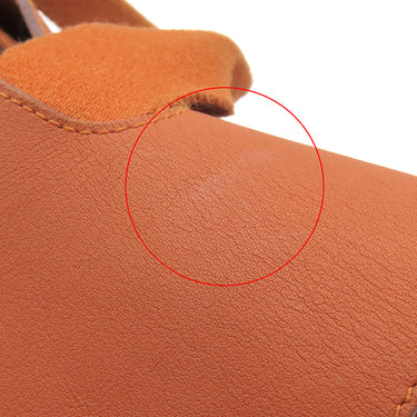 エルメス HERMES ヴァルパライソPM ポティロン トワルシェブロン レザー ハンドバッグ シルバー金具 オレンジ ポーチ欠品