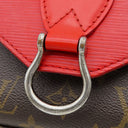 ルイヴィトン LOUIS VUITTON サンミシェル M44031 コクリコ モノグラムキャンバス エピレザー ショルダーバッグ シルバー金具 茶 赤