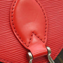ルイヴィトン LOUIS VUITTON サンミシェル M44031 コクリコ モノグラムキャンバス エピレザー ショルダーバッグ シルバー金具 茶 赤
