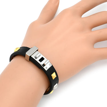 エルメス HERMES ミニドッグ クルー カレ ブラック スイフト メタル T2 ブレスレット ゴールド金具 シルバー金具 黒