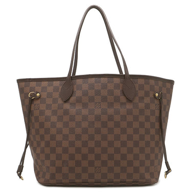 ルイヴィトン LOUIS VUITTON ネヴァーフルMM N51105 ダミエエベヌ ダミエキャンバス トートバッグ ゴールド金具 茶 赤 ショルダーバッグ 肩掛け
