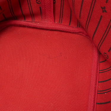 ルイヴィトン LOUIS VUITTON ネヴァーフルMM N51105 ダミエエベヌ ダミエキャンバス トートバッグ ゴールド金具 茶 赤 ショルダーバッグ 肩掛け