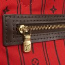 ルイヴィトン LOUIS VUITTON ネヴァーフルMM N51105 ダミエエベヌ ダミエキャンバス トートバッグ ゴールド金具 茶 赤 ショルダーバッグ 肩掛け