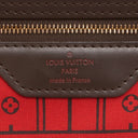 ルイヴィトン LOUIS VUITTON ネヴァーフルMM N51105 ダミエエベヌ ダミエキャンバス トートバッグ ゴールド金具 茶 赤 ショルダーバッグ 肩掛け