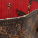ルイヴィトン LOUIS VUITTON ネヴァーフルMM N51105 ダミエエベヌ ダミエキャンバス トートバッグ ゴールド金具 茶 赤 ショルダーバッグ 肩掛け