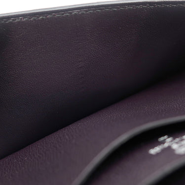 エルメス HERMES ベアンスフレ オーベルジーヌ アリゲーター 長財布 シルバー金具 紫 二つ折り財布 シャイン