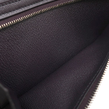 エルメス HERMES ベアンスフレ オーベルジーヌ アリゲーター 長財布 シルバー金具 紫 二つ折り財布 シャイン