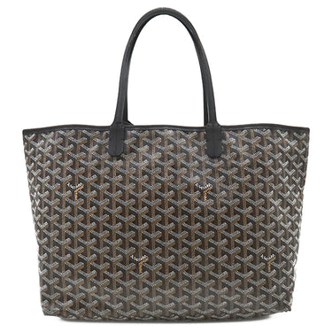 ゴヤール GOYARD サンルイPM AMALOUISPM01 ブラック PVCコーティングキャンバス ゴヤールディンキャンバス シュヴロッシュカーフスキン トートバッグ ヘリンボーン 黒 リバーシブル