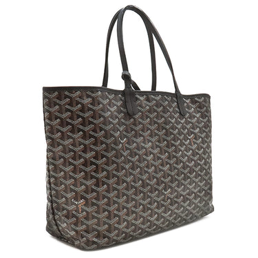 ゴヤール GOYARD サンルイPM AMALOUISPM01 ブラック PVCコーティングキャンバス ゴヤールディンキャンバス シュヴロッシュカーフスキン トートバッグ ヘリンボーン 黒 リバーシブル