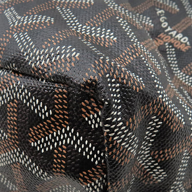 ゴヤール GOYARD サンルイPM AMALOUISPM01 ブラック PVCコーティングキャンバス ゴヤールディンキャンバス シュヴロッシュカーフスキン トートバッグ ヘリンボーン 黒 リバーシブル