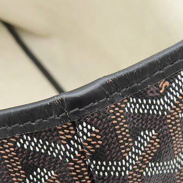 ゴヤール GOYARD サンルイPM AMALOUISPM01 ブラック PVCコーティングキャンバス ゴヤールディンキャンバス シュヴロッシュカーフスキン トートバッグ ヘリンボーン 黒 リバーシブル
