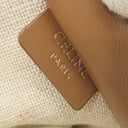 セリーヌ CELINE トリオンフ チェーン付き クラッチ ブラウン×ベージュ×レッド キャンバス レザー ショルダーバッグ ゴールド金具 茶 赤 チェーンショルダー