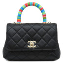 シャネル CHANEL ココハンドル XXS AS2215 ブラック ラムスキン 2WAYバッグ ゴールド金具 トップハンドル 黒 ショルダーバッグ