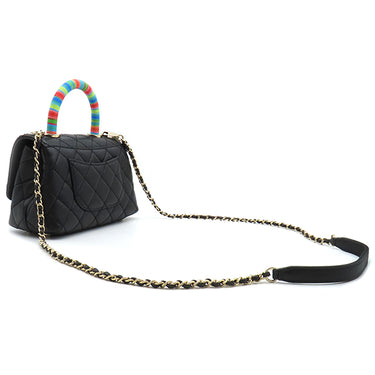 シャネル CHANEL ココハンドル XXS AS2215 ブラック ラムスキン 2WAYバッグ ゴールド金具 トップハンドル 黒 ショルダーバッグ