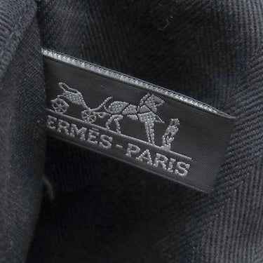 エルメス HERMES ヴァルパライソ MM ブラック トワルシェブロン レザー ハンドバッグ シルバー金具 黒 ポーチ欠品