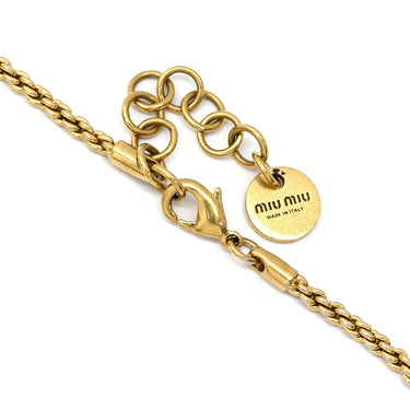 ミュウミュウ MIU MIU ハート クリスタル ゴールド GP クリスタル ラインストーン ブレスレット