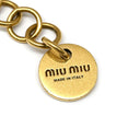 ミュウミュウ MIU MIU ハート クリスタル ゴールド GP クリスタル ラインストーン ブレスレット