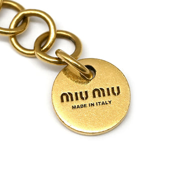 ミュウミュウ MIU MIU ハート クリスタル ゴールド GP クリスタル ラインストーン ブレスレット