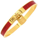 エルメス HERMES ケリーバングル レッドXゴールド GP リザード バングル ゴールド金具 カデナチャーム