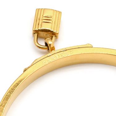 エルメス HERMES ケリーバングル レッドXゴールド GP リザード バングル ゴールド金具 カデナチャーム