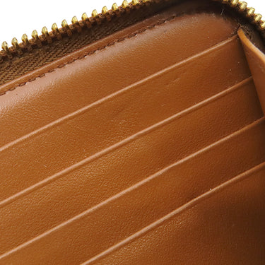 セリーヌ CELINE トリオンフ ジップ ウォレット ナチュラル×タン キャンバス レザー 長財布 ゴールド金具 ラウンドファスナー