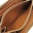 セリーヌ CELINE トリオンフ ジップ ウォレット ナチュラル×タン キャンバス レザー 長財布 ゴールド金具 ラウンドファスナー