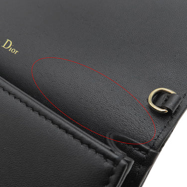 クリスチャン・ディオール Christian Dior Lady Dior ポーチ ブラック ラムスキン 2WAYバッグ ゴールド金具 カナージュ ショルダー クラッチ チェーンウォレット
