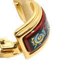 エルメス HERMES エマイユ レッドXマルチカラー GP 七宝焼き イヤリング ゴールド金具 七宝 貝 シェル柄 クリップ