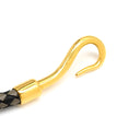 エルメス HERMES ジャンボ ブラック×グレー レザー メタル チョーカー シルバー金具 二連ブレスレット 編み込み