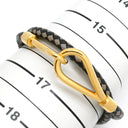 エルメス HERMES ジャンボ ブラック×グレー レザー メタル チョーカー シルバー金具 二連ブレスレット 編み込み