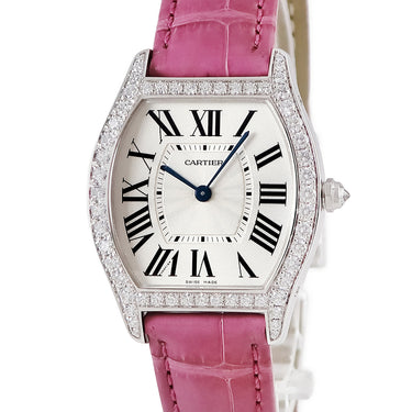 腕時計 カルティエ Cartier トーチュ MM WA501009 手巻き レディース K18WG無垢 純正ダイヤ トノウ ローマン 青針 ギョウシェ