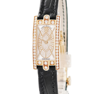 腕時計 ハリーウィンストン Harry Winston アヴェニュー C ミニ エリプティック AVCQHM16RR045 クオーツ レディース 新品同様 K18RG ダイヤ